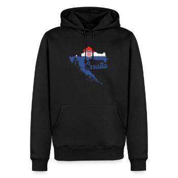 Croatie | Cadeau du drapeau croate des Balkans - Sweat à capuche Premium bio Homme - noir - Devant - Nico (187cm)