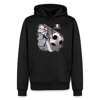 FRANCE FOOTBALL SOCCER PLAY T SHIRTS, GIFTS - Men’s Premium Organic Hoodie - black - Front - Nico (187cm)