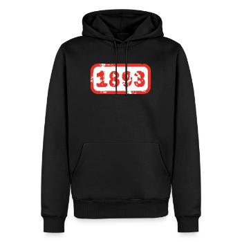 Stuttgart shield - Men’s Premium Organic Hoodie - black - Front - Nico (187cm)