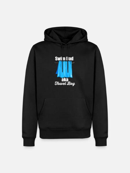 Swim Papa aka Towel Boy Natation Natation Père - Sweat à capuche Premium bio Homme - noir