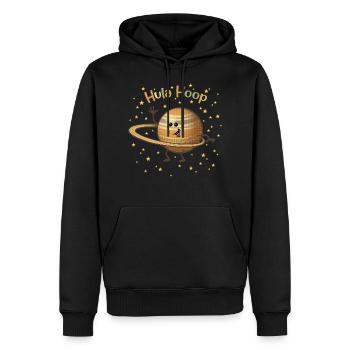 Saturn spielt mit seinen Ringen - Männer Premium Bio Hoodie - Schwarz - Vorne - Nico (187cm)