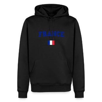 FRANCE - Men’s Premium Organic Hoodie - black - Front - Nico (187cm)