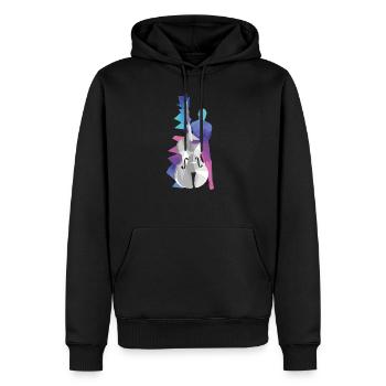 Kontrabass - Männer Premium Bio Hoodie - Schwarz - Vorne - Nico (187cm)