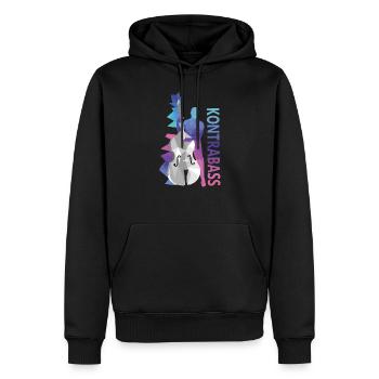 Kontrabass - Männer Premium Bio Hoodie - Schwarz - Vorne - Nico (187cm)