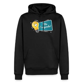 Tête d'ampoule - Sweat à capuche Premium bio Homme - noir - Devant - Nico (187cm)
