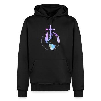 Jesus Shirt Gott Kirche Christentum - Männer Premium Bio Hoodie - Schwarz - Vorne - Nico (187cm)