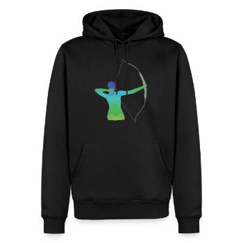 Cadeau de tir à l'arc - Sweat à capuche Premium bio Homme - noir - Devant - Nico (187cm)
