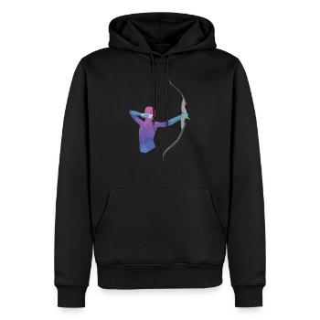 Bogenschießen Geschenk - Männer Premium Bio Hoodie - Schwarz - Vorne - Nico (187cm)