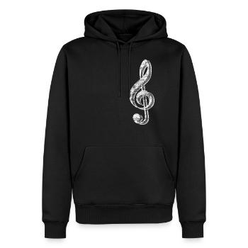 Musik - Männer Premium Bio Hoodie - Schwarz - Vorne - Nico (187cm)