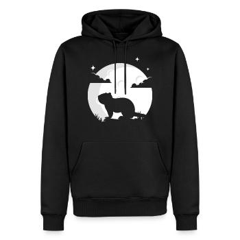 Castor lune castor cadeau animal de compagnie - Sweat à capuche Premium bio Homme - noir - Devant - Nico (187cm)