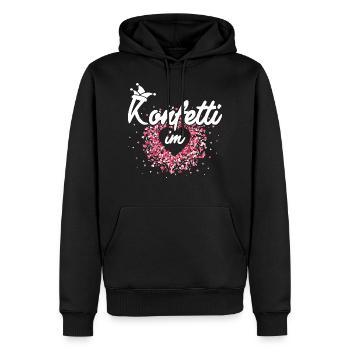 Konfetti im Herzen Fasching Karneval Konfetti - Männer Premium Bio Hoodie - Schwarz - Vorne - Nico (187cm)
