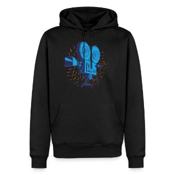 Retro-Kinokamera - Männer Premium Bio Hoodie - Schwarz - Vorne - Nico (187cm)
