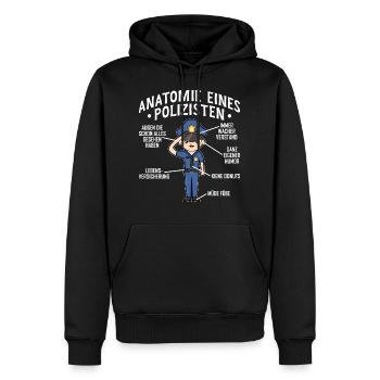 Polizist Anatomie Witziges Polizei Kollege - Männer Premium Bio Hoodie - Schwarz - Vorne - Nico (187cm)