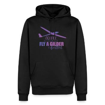 Segelfliegen Segelflieger - Männer Premium Bio Hoodie - Schwarz - Vorne - Nico (187cm)