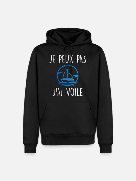 Je peux pas j'ai voile - Sweat à capuche Premium bio Homme - noir