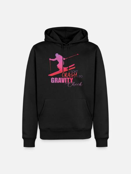 Ski - Sweat à capuche Premium bio Homme - noir
