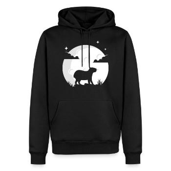 Capybara Moone Capybara Parc animalier - Sweat à capuche Premium bio Homme - noir - Devant - Nico (187cm)