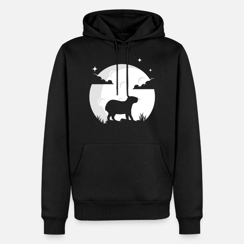 Capybara Moone Capybara Tierpark - Männer Premium Bio Hoodie - Schwarz