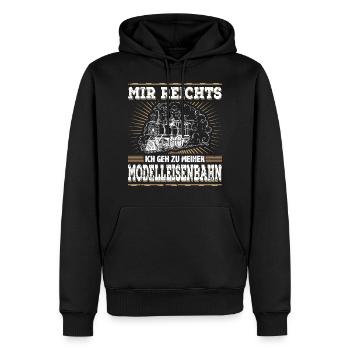 Mir Reichts Ich Geh Zu Meiner Modelleisenbahn - Männer Premium Bio Hoodie - Schwarz - Vorne - Nico (187cm)
