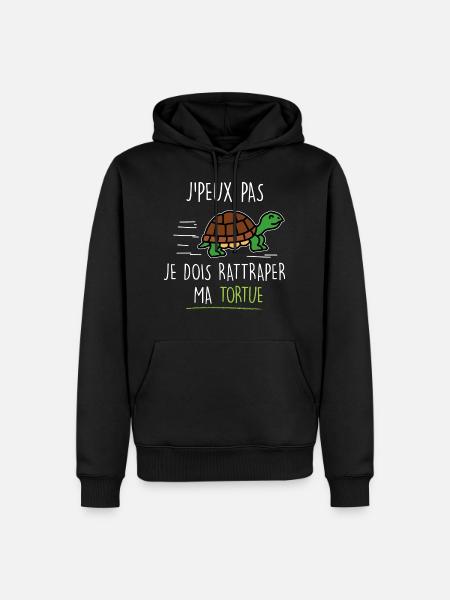 Tortue cadeau passionnés de tortue - Sweat à capuche Premium bio Homme - noir