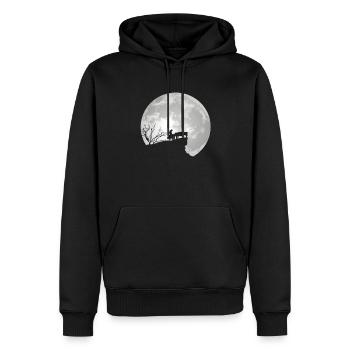 Piano piano - Sweat à capuche Premium bio Homme - noir - Devant - Nico (187cm)