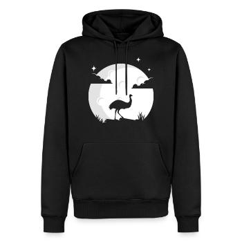 Emu Mond Emu Australie Gardien de zoo - Sweat à capuche Premium bio Homme - noir - Devant - Nico (187cm)