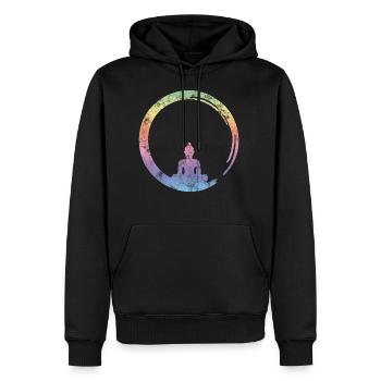 Enso Zen, Buddha, Meditation, Buddhismus, Yoga - Männer Premium Bio Hoodie - Schwarz - Vorne - Nico (187cm)