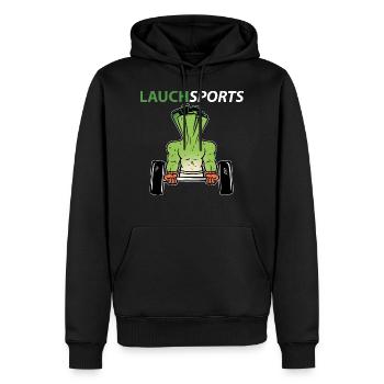 Lauchsports Lauch Sport Fitness Fitnessstudio Gym - Männer Premium Bio Hoodie - Schwarz - Vorne - Nico (187cm)