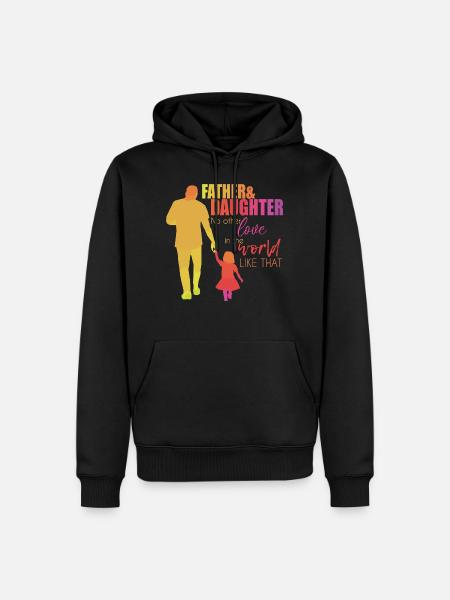Père et fille - Sweat à capuche Premium bio Homme - noir