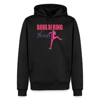Bouldern - Sweat à capuche Premium bio Homme - noir - Devant - Nico (187cm)