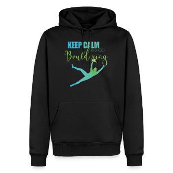 Bouldern - Sweat à capuche Premium bio Homme - noir - Devant - Nico (187cm)