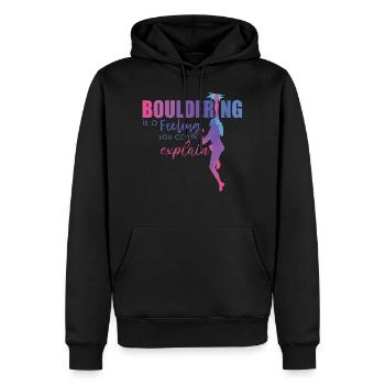 Bouldern - Sweat à capuche Premium bio Homme - noir - Devant - Nico (187cm)