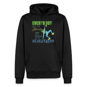 Bouldern - Sweat à capuche Premium bio Homme - noir - Devant - Nico (187cm)