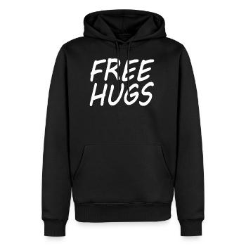 Free hugs - Sweat à capuche Premium bio Homme - noir - Devant - Nico (187cm)