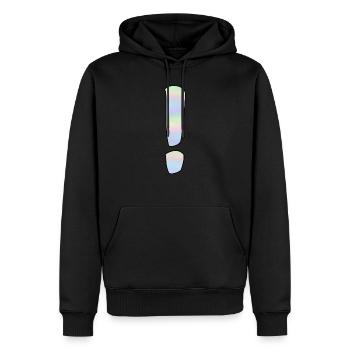 Point d’exclamation holographique - Sweat à capuche Premium bio Homme - noir - Devant - Nico (187cm)