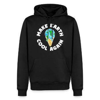 Schmelzende Erde Eiscreme Make Earth Cool Again - Männer Premium Bio Hoodie - Schwarz - Vorne - Nico (187cm)