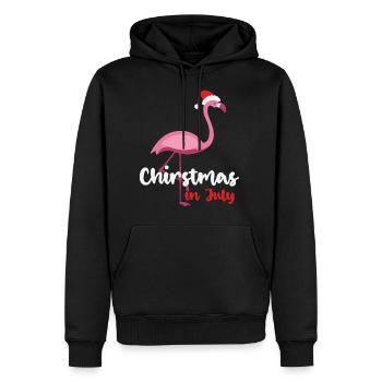 Christmas in July Flamingo - Sweat à capuche Premium bio Homme - noir - Devant - Nico (187cm)