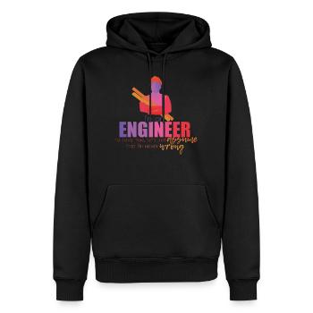 engineer - Men’s Premium Organic Hoodie - black - Front - Nico (187cm)