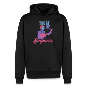 Ingenieur - Männer Premium Bio Hoodie - Schwarz - Vorne - Nico (187cm)