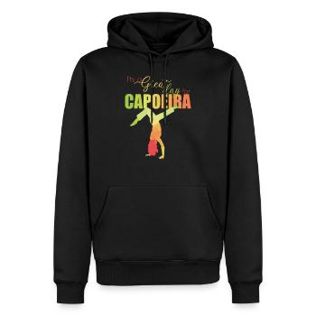 Capoeira - Men’s Premium Organic Hoodie - black - Front - Nico (187cm)