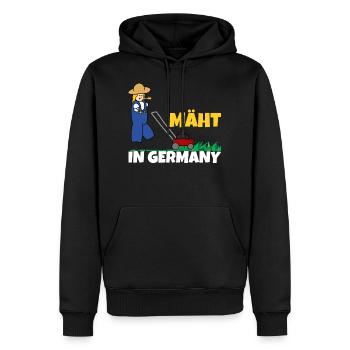 Mäht in Germany Rasenmäher - Männer Premium Bio Hoodie - Schwarz - Vorne - Nico (187cm)
