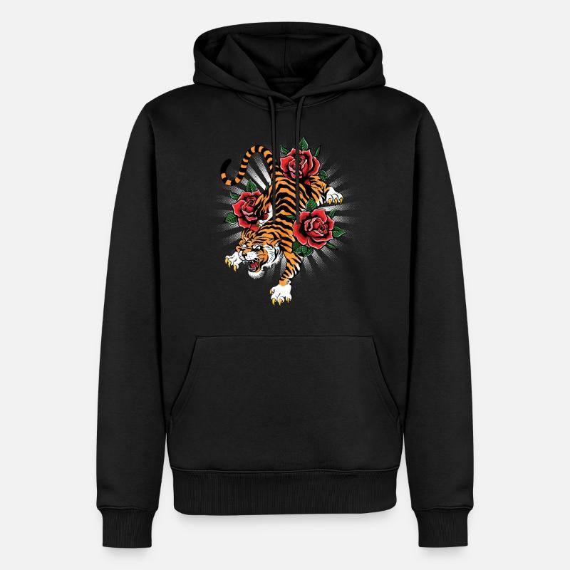 Tiger - Männer Premium Bio Hoodie - Schwarz