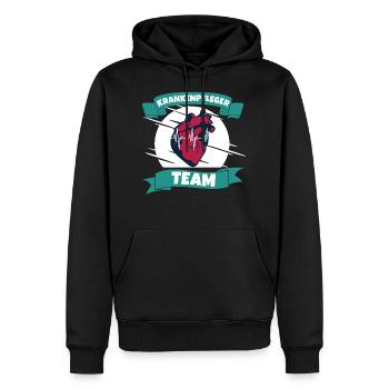 Krankenpfleger team - Männer Premium Bio Hoodie - Schwarz - Vorne - Nico (187cm)