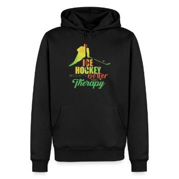 Hockey - Sweat à capuche Premium bio Homme - noir - Devant - Nico (187cm)