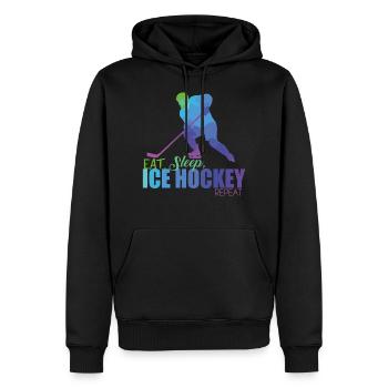 Hockey - Sweat à capuche Premium bio Homme - noir - Devant - Nico (187cm)