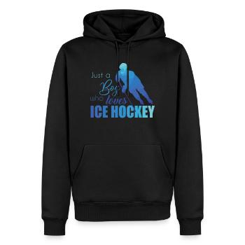 Hockey - Sweat à capuche Premium bio Homme - noir - Devant - Nico (187cm)