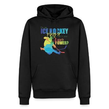 Hockey - Sweat à capuche Premium bio Homme - noir - Devant - Nico (187cm)