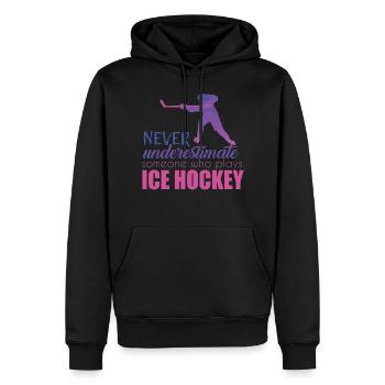 Hockey - Sweat à capuche Premium bio Homme - noir - Devant - Nico (187cm)
