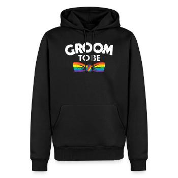 Groom Gay - Sweat à capuche Premium bio Homme - noir - Devant - Nico (187cm)