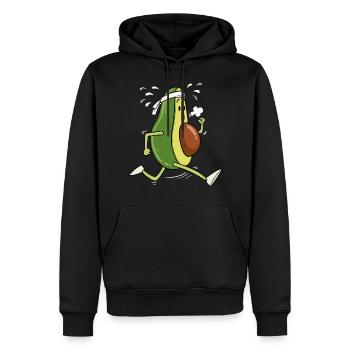 Avocado Laufen Geschenk - Männer Premium Bio Hoodie - Schwarz - Vorne - Nico (187cm)